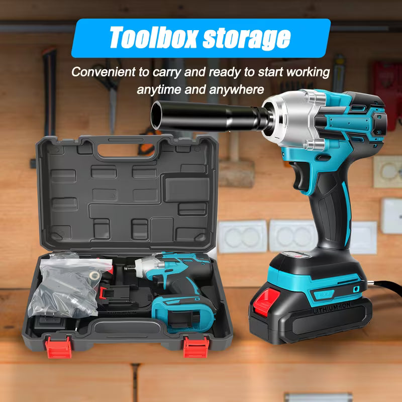 Brushless Cordless Electric Drill, 1/2" 21V 800N. m