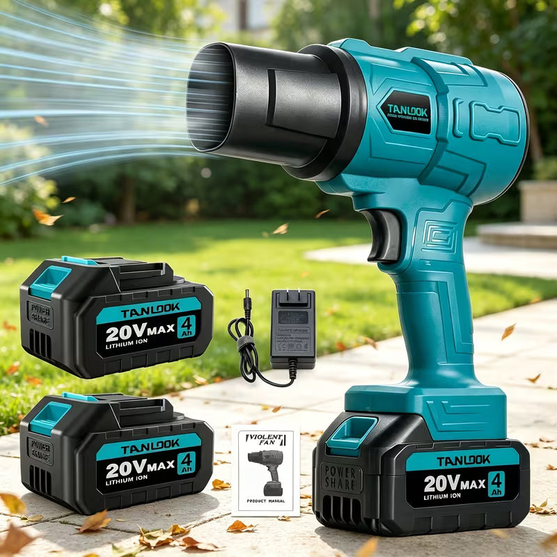 TANLOOK 20V Max Turbo Jet Cordless Air Blower with 2 Pack 4.0Ah Lithium Batteries & Fast Charger