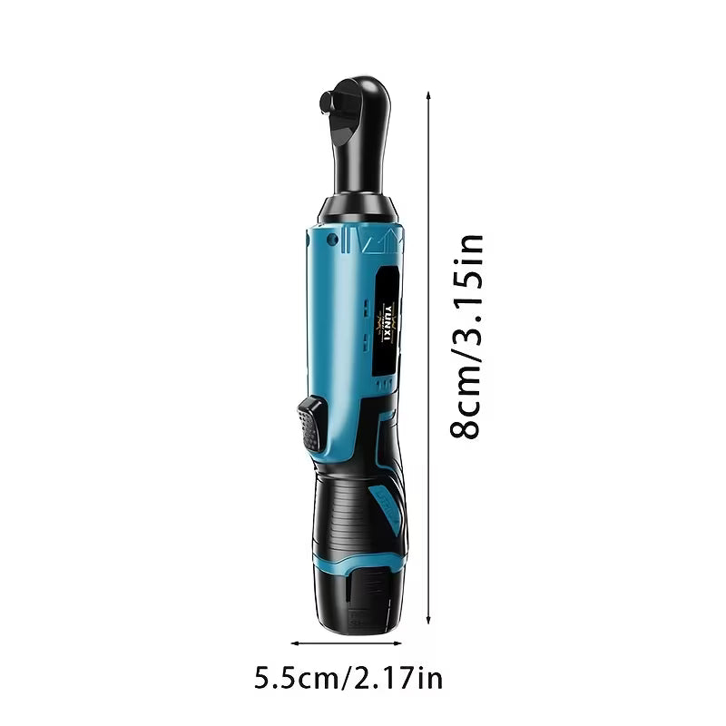 12V Cordless Ratchet Wrench Set, 3/8-inch Powerful Rotating Tool, Fast Charging