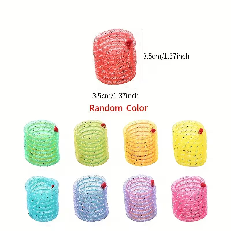 2-Pack Pet Cat Toys, Colorful Spring Wire Tube Elastic Cat, Random Color