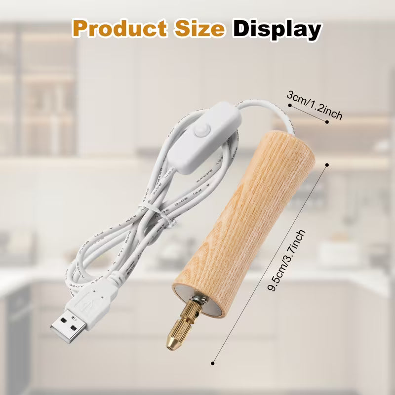 46pcs Mini Electric Drill Epoxy Resin Hole Puncher, USB Mini Electric Drill for Grinding, Polishing