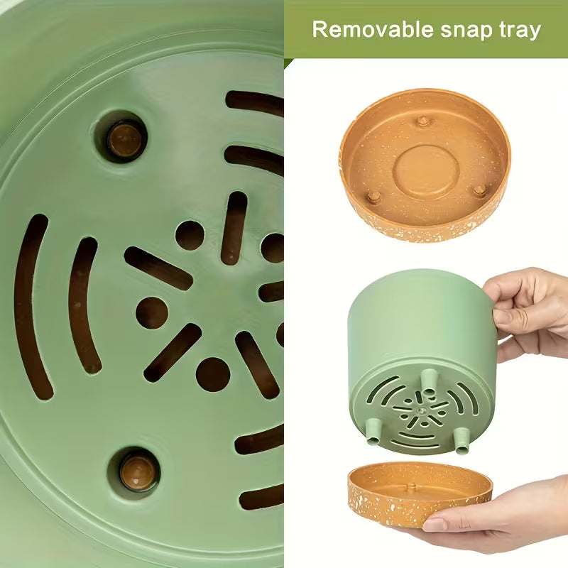 4pcs, 5 Inch Flower Pots, Indoor Plant Pots with Drainage Holes and Removable Base, Saucer