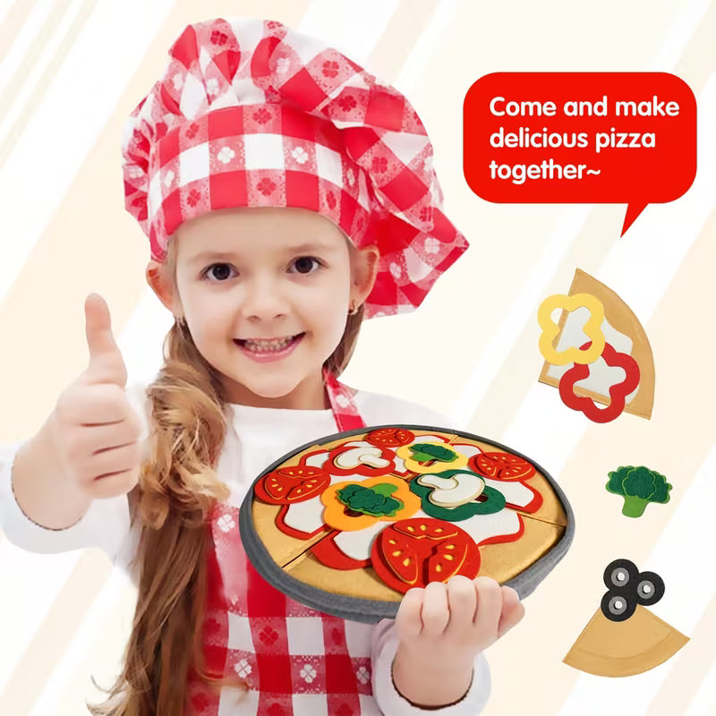 41-Piece Children's Pizza Toy Set Felt