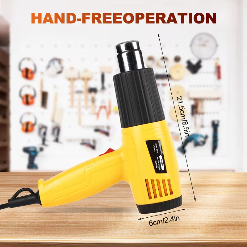1600W Heat Gun, Dual Temperature Settings Hot Air Gun with 4 Nozzle Attachments