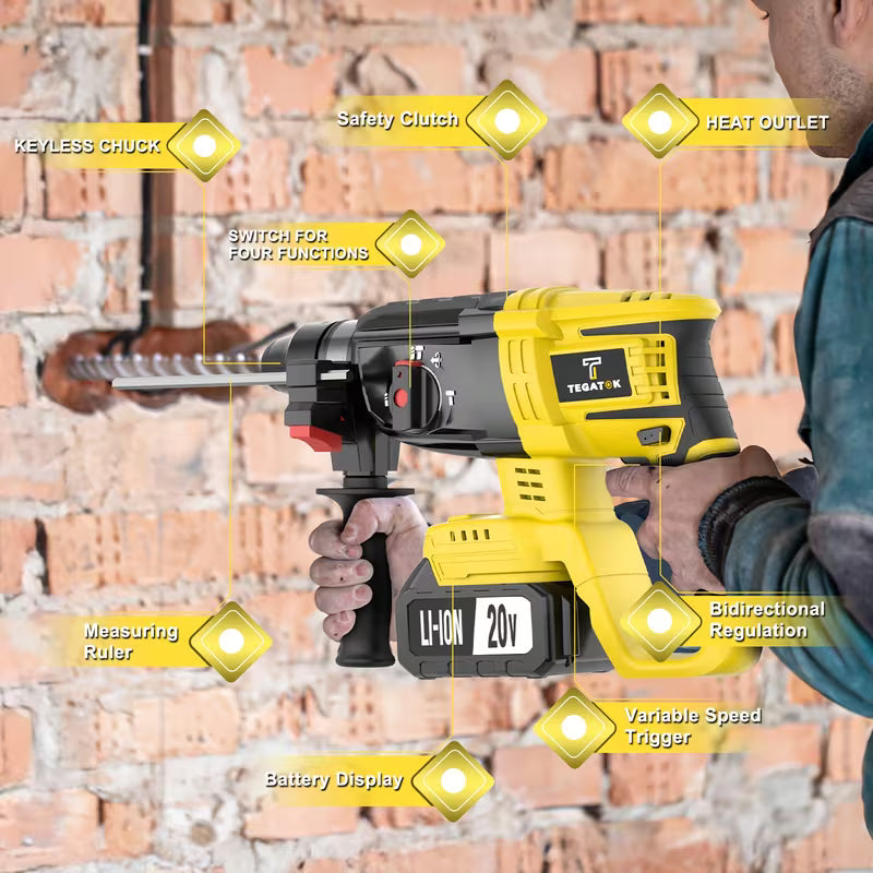 All-In-One 20V Brushless Power Tool Kit for Home - 4 Cordless Tools with 3 Batteries