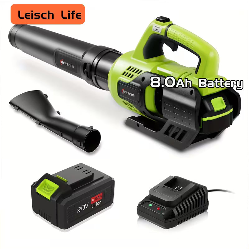 Leaf Blower Cordless, Electric Leaf Blower with 8.0Ah Battery Powered, Blower with Extension Nozzle