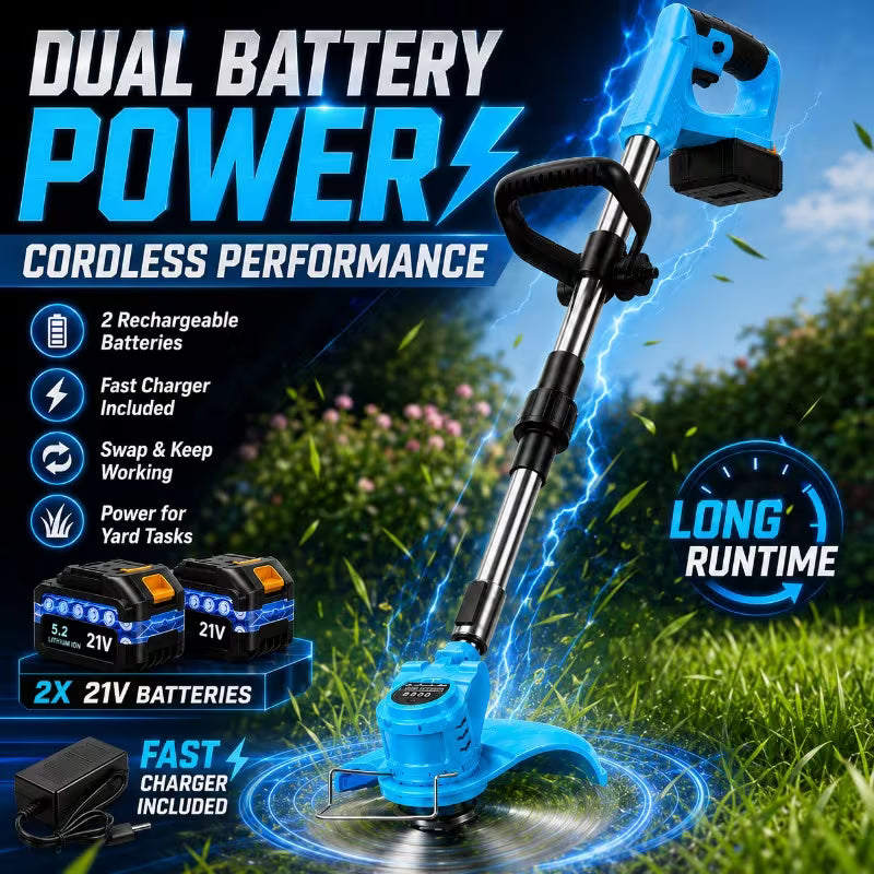 25, 000 RPM Electric Lawn Mower, 2*5200mAh Battery, Accessories and Charger