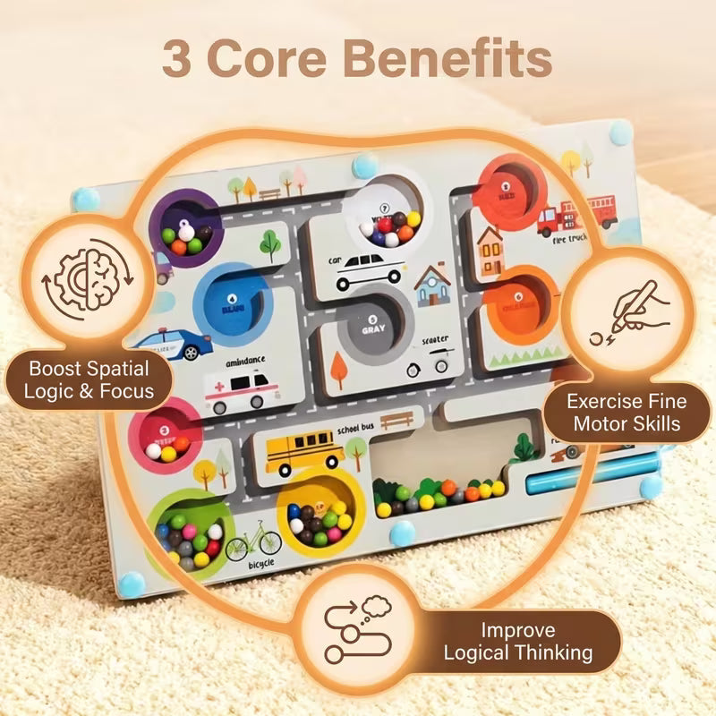 Magnetic Traffic Maze Educational Toy Wooden