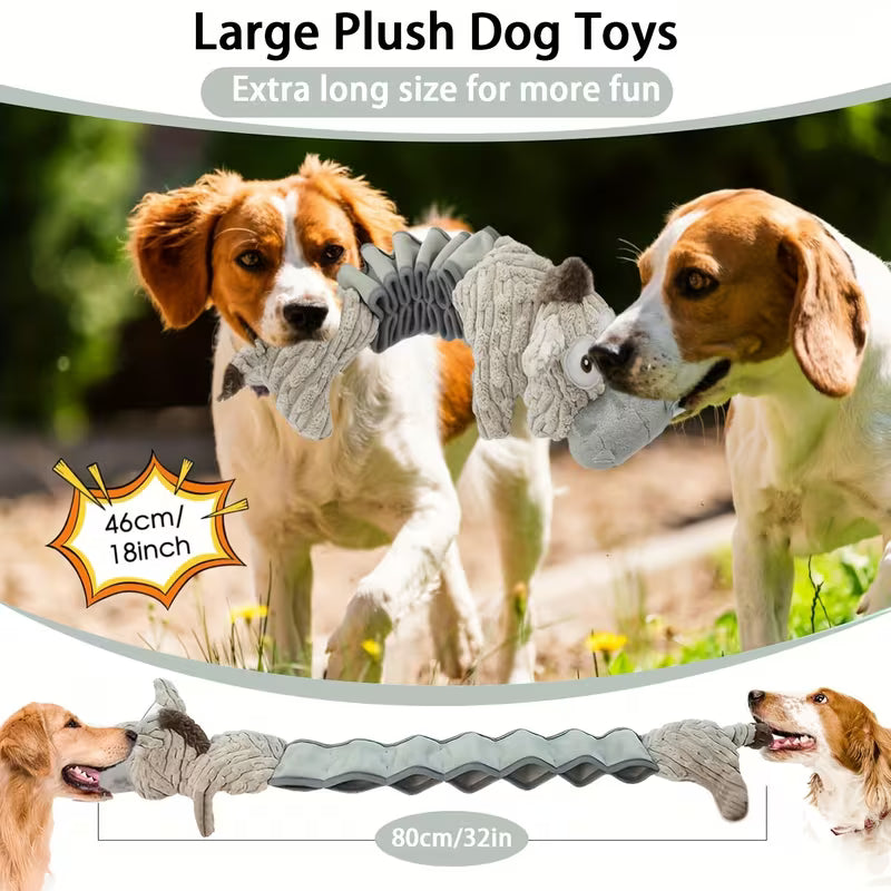 Durable And Elastic Stretch Donkey Plush Dog Toy - Soft, White