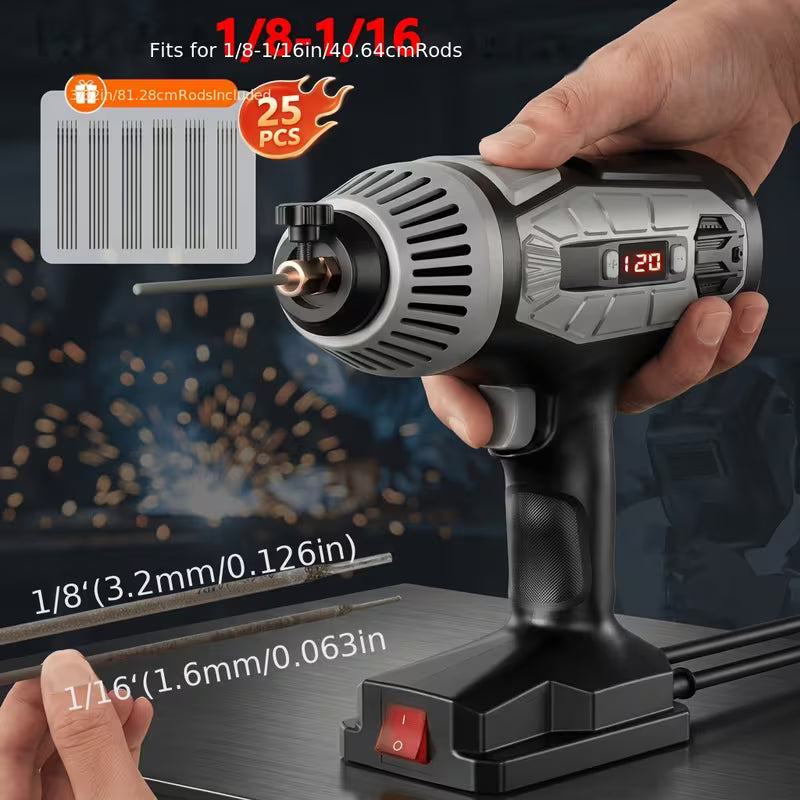 FIRMOAK Handheld Arc Welding Machine Kit, 120A Portable Mini Stick Welder with Digital Current