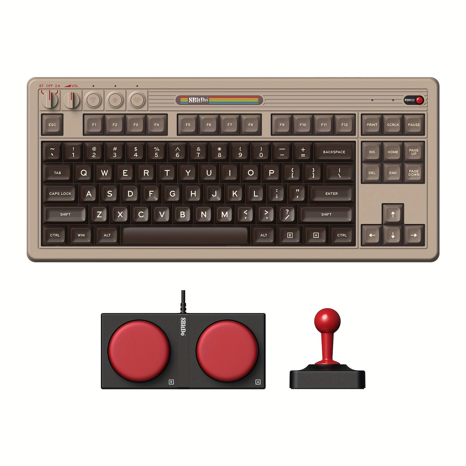 8BitDo Retro Mechanical Keyboard, BT/2.4G/USB-C Hot Swappable Gaming Keyboard