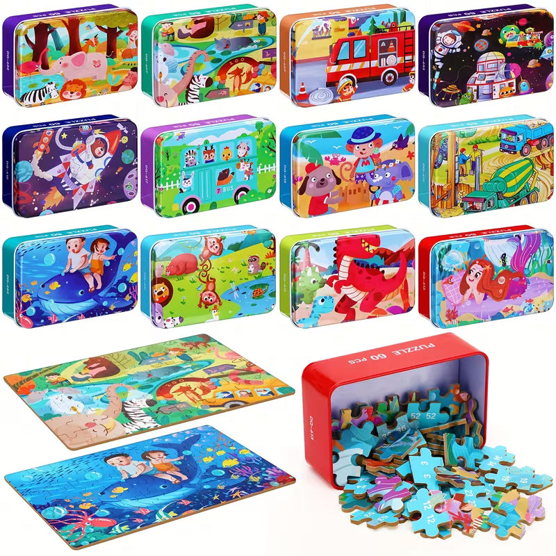 Halloween Christmas12 Boxes Party Favors Puzzles in a Metal Box