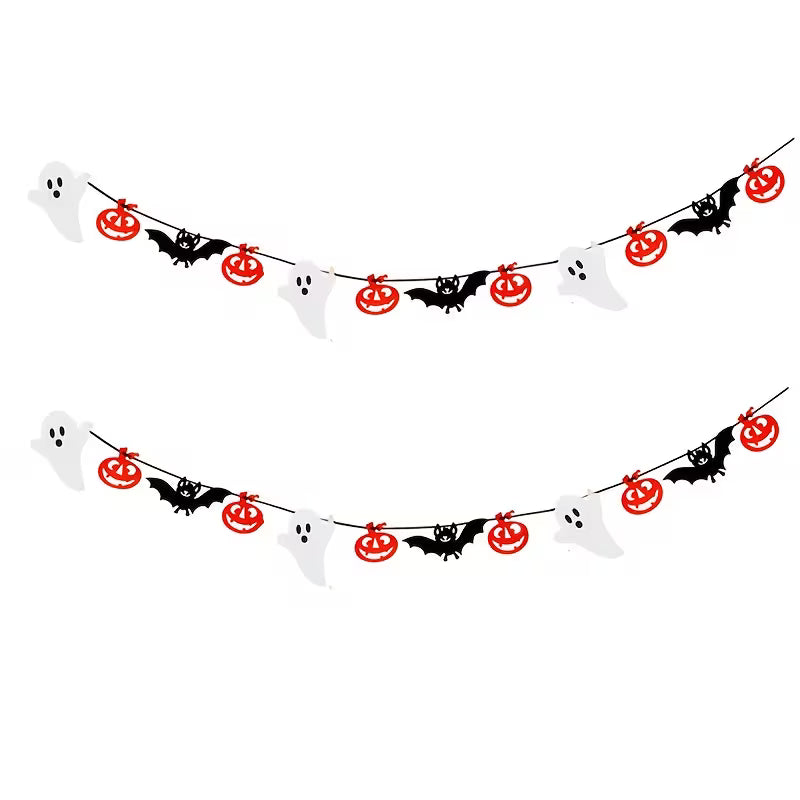 1 Pack, Halloween Felt Party Banner Flags, Indoor And Outdoor Party Supplies Garland Decorations