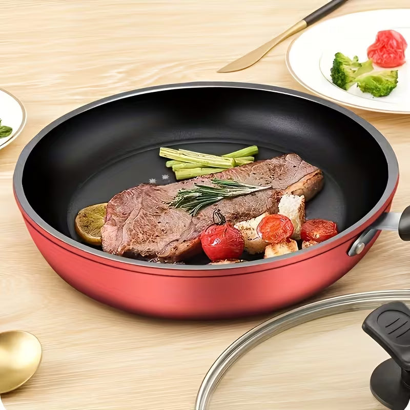 A 9.45-inch Cast Iron Non-stick Frying Pan- Dishwasher-cleaned, Compatible with Induction