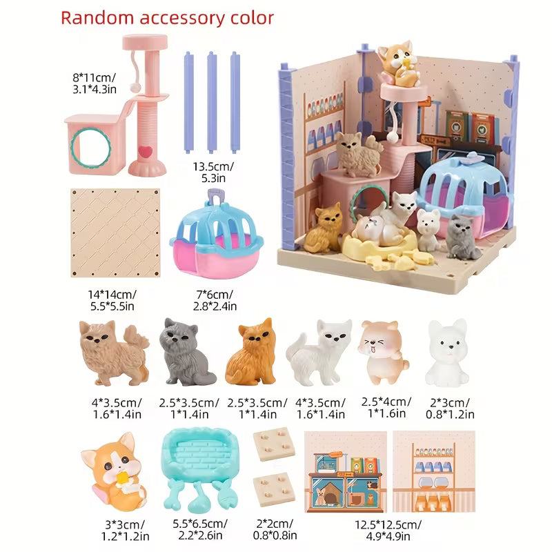 Realistic Mini Pet Toy Set