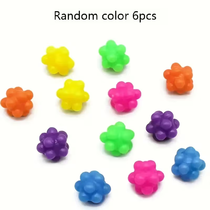 Durable TPR Elastic Cat Toys, 6 pcs Random Color, Small Set, Random Color