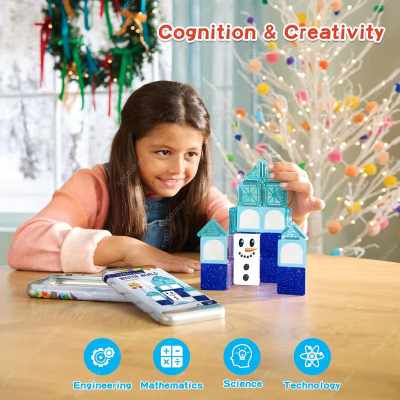 Christmas Snowman Mini Magnetic Building Blocks Toy