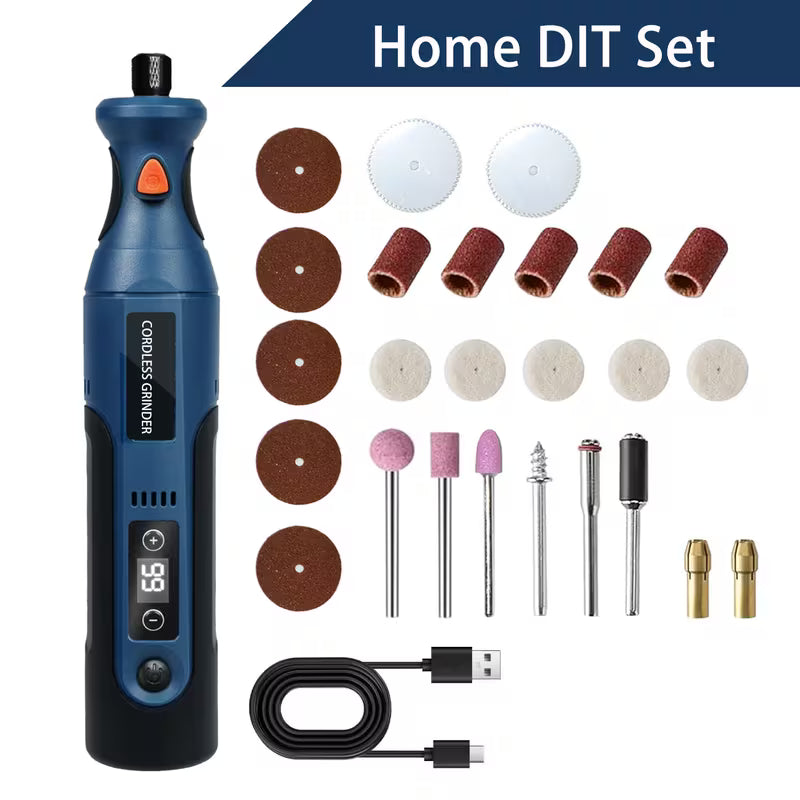 RANKSEA Cordless Rotary Tool Kit Mini, 7.4V 12-Speed USB- Cordless Drill/Grinder/Polisher/Sander