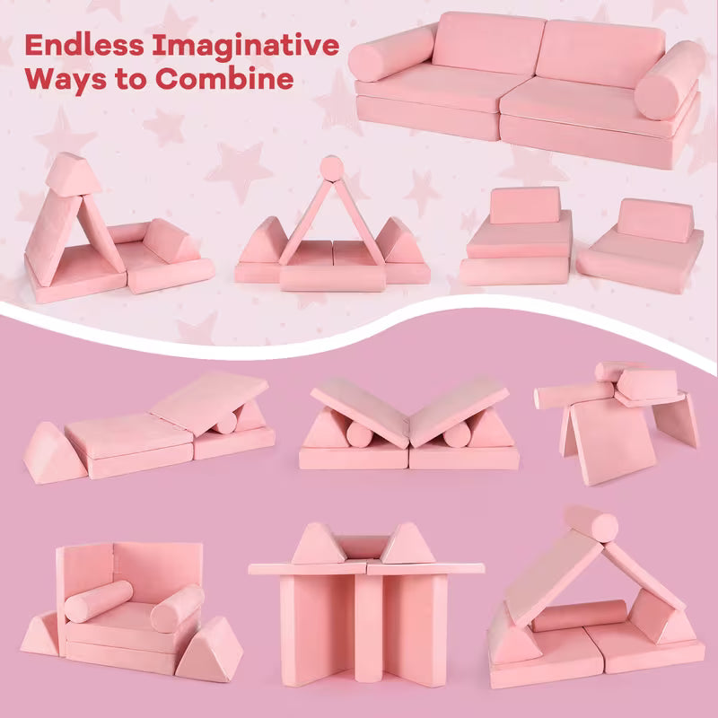 COSTWAY 8-Piece Play Sofa Foam