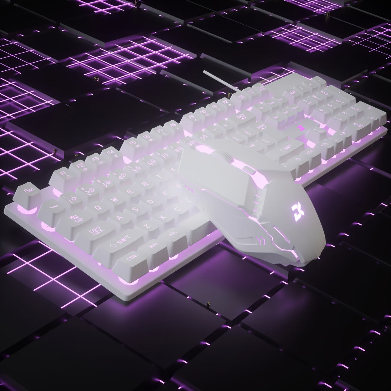 Wired Illuminated Keyboard And Mouse Set, Gaming Computer, Desktop Laptop