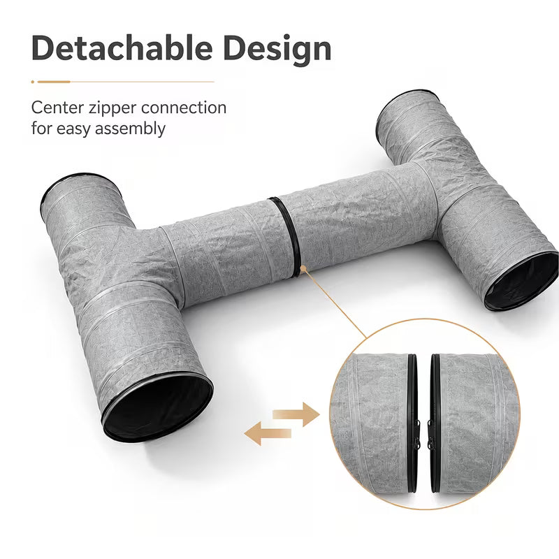Foldable Cat Tunnel Toy, Detachable H-Shaped Indoor Cat
