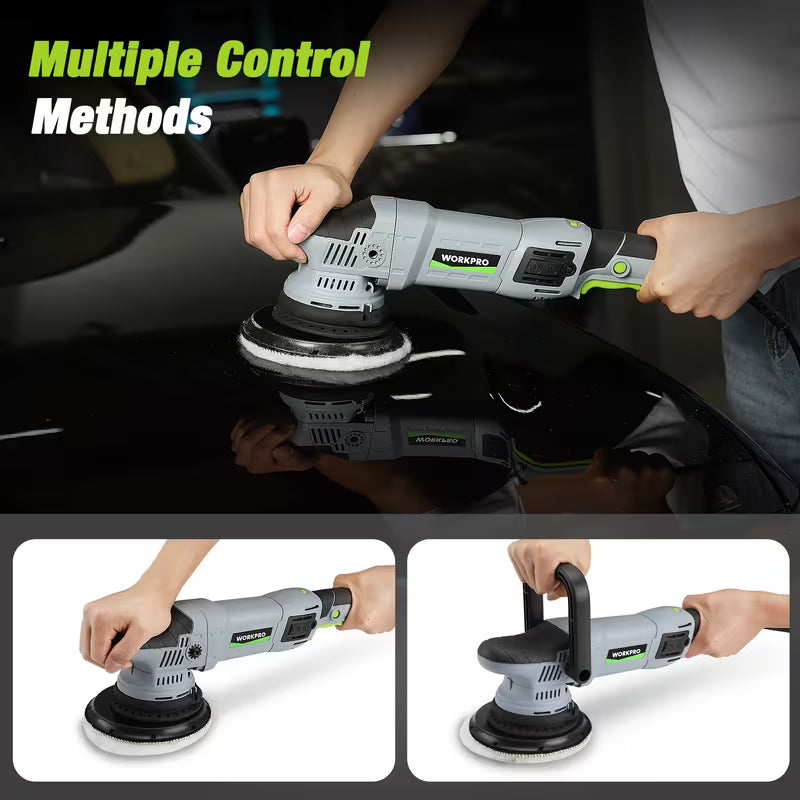 WORKPRO Buffer Polisher, 6-inch 1080W Dual Action Random Orbital Polish Kit for Car Detailing