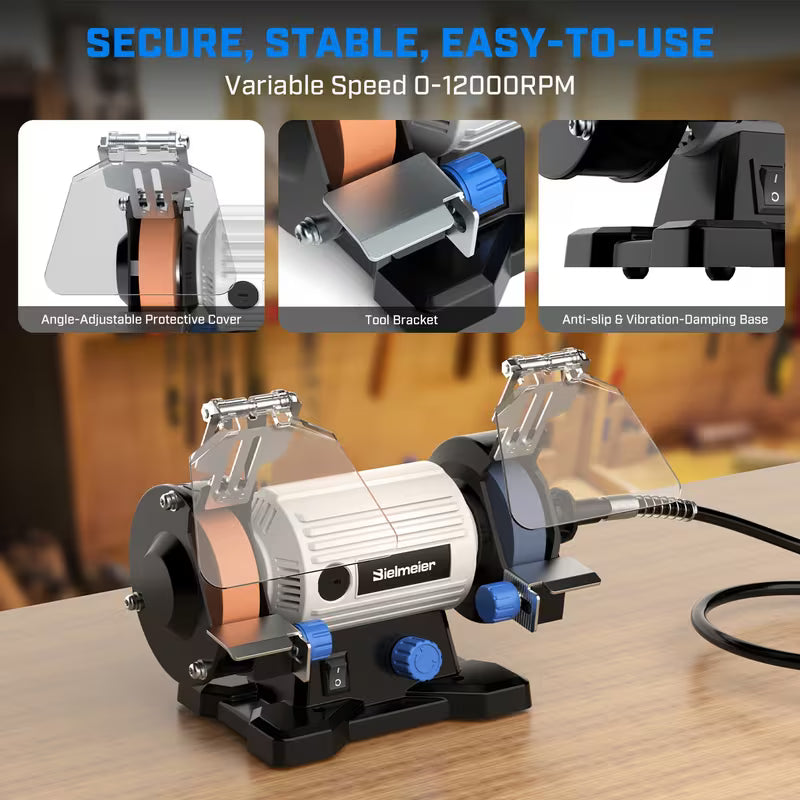Bielmeier Bench Grinder 3", Rotary Tool with 110pcs Accessories