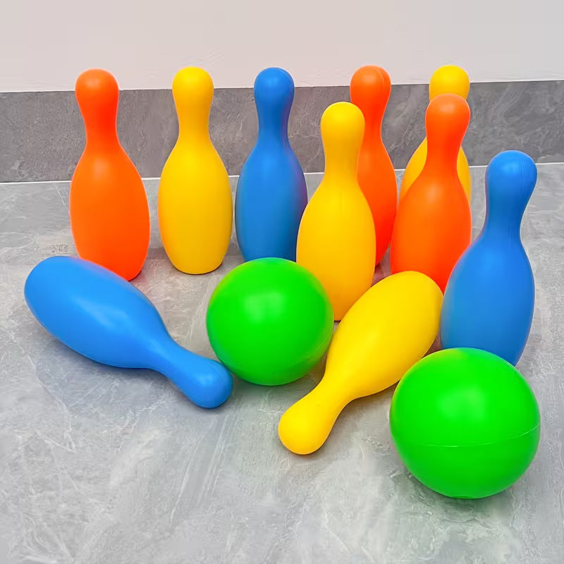 Large Bowling Toy Set with 10 Bottles and 2 Balls
