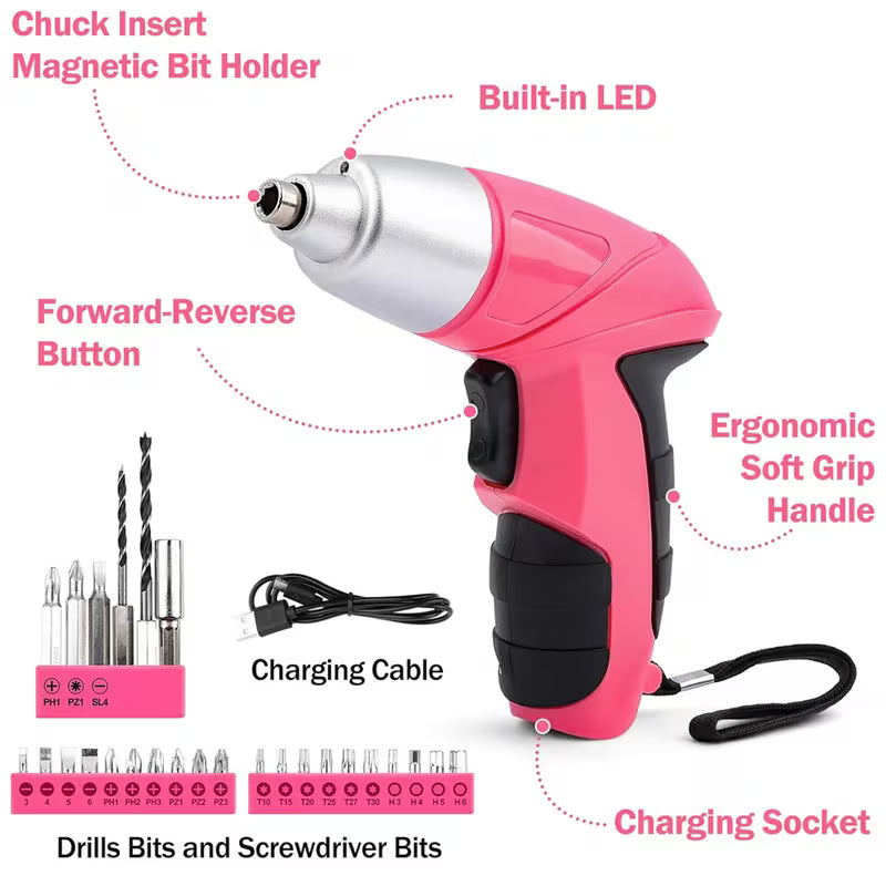112pcs Electric Screwdriver Kit, Mini Drill, Power Tools Set