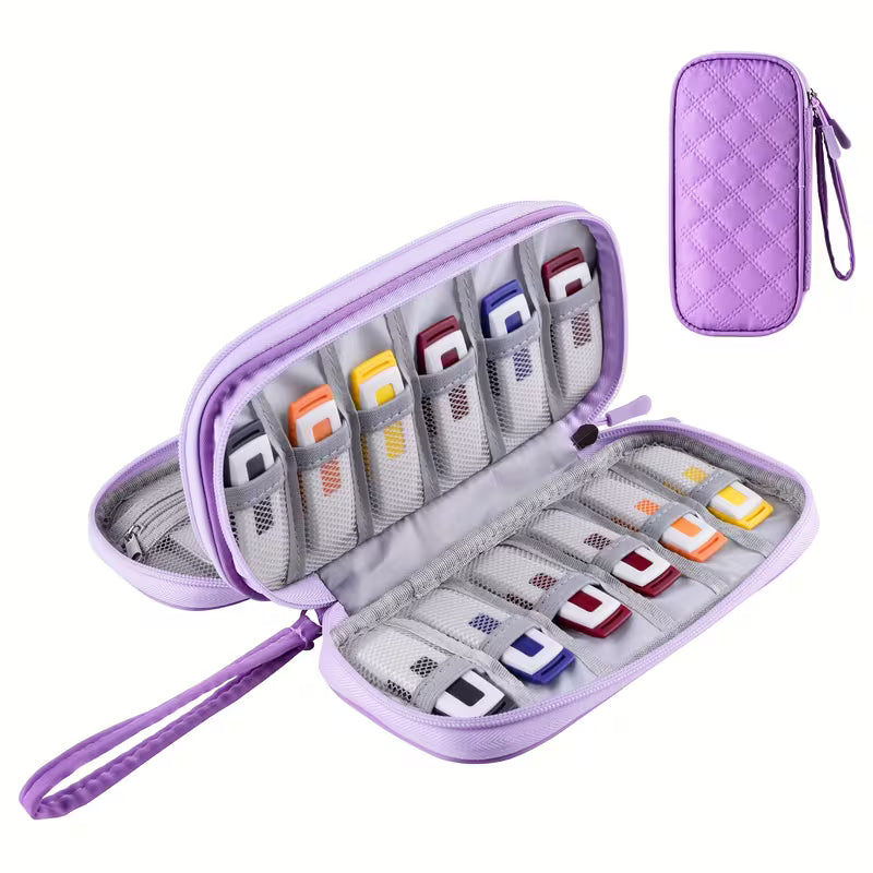 18-Slot USB Flash Drive Organizer Box - Portable Storage Bag, Polyester