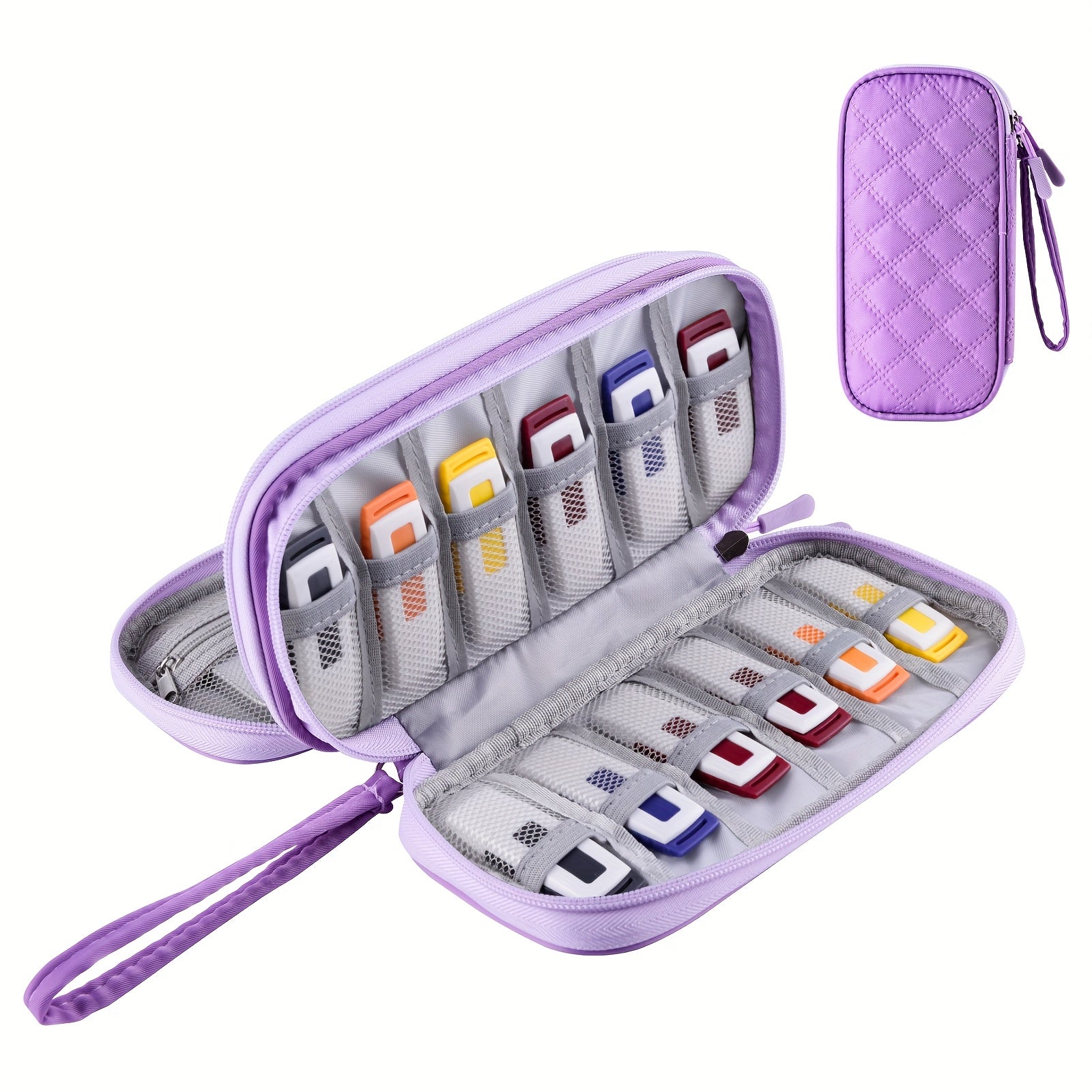 18-Slot USB Flash Drive Organizer Box - Portable Storage Bag, Polyester