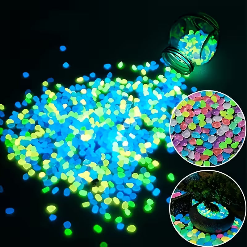 120Pcs/0.132Lb Glow-In-Dark Stones, Size 1.5Cm/0.591In, Luminescent After Sunlight Exposure