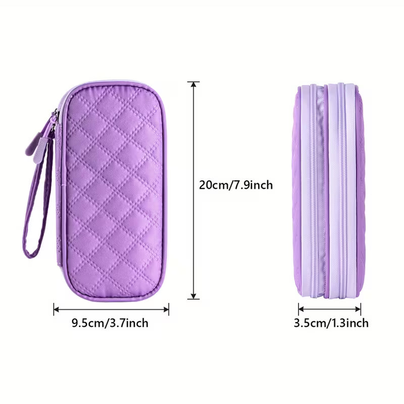 18-Slot USB Flash Drive Organizer Box - Portable Storage Bag, Polyester