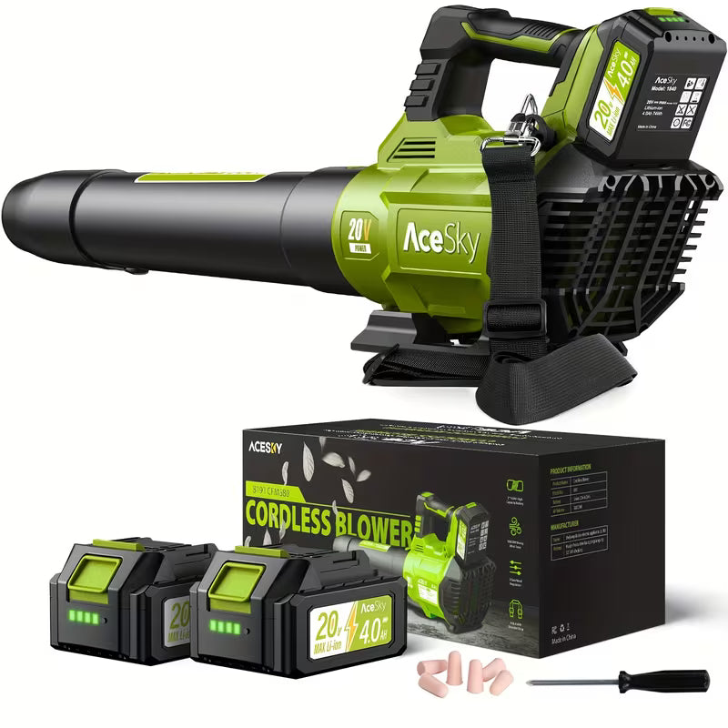 Cordless Leaf Blower, Electric Cordless Leaf Blower, Powered by 2*4.0Ah Batteries