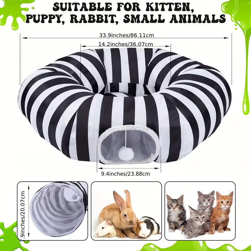 Cat Tunnel Bed 33.9 X 14.2 X 9.4, Black