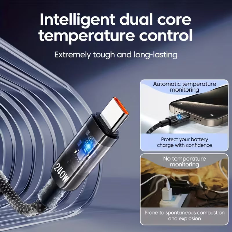 PD240W USB Fast Charging Cable, Type-C Fast Charging Cable
