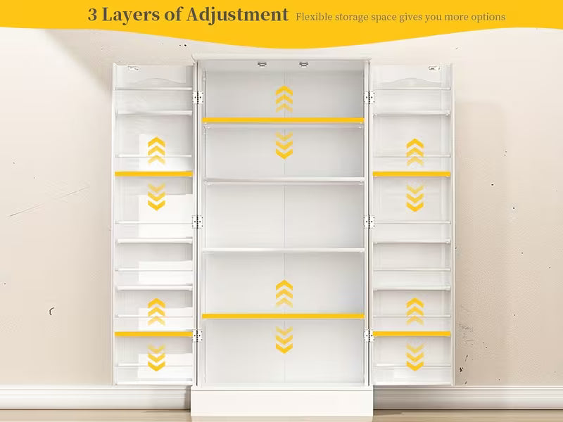 47 Inches Pantry Cabinet, Kitchen Pantry Cabinet with Adjustable Shelves