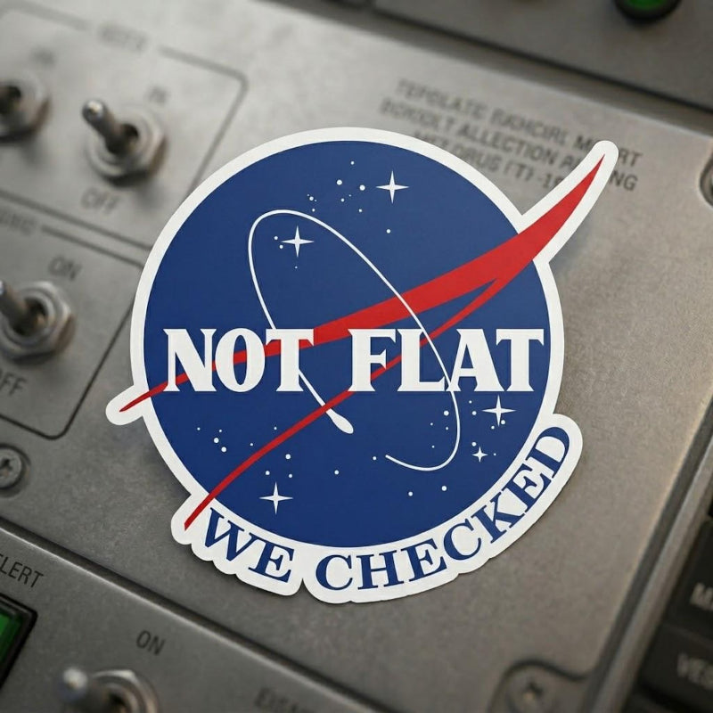 We Checked Stickerm, Space Logo Decal, Vinyl, Laptop Water Bottle