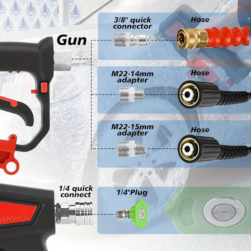 High-Pressure Washer Water Gun, 1/4 Quick Connect, 4000Psi, High-Pressure Nozzle