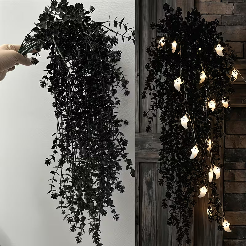 5pcs Black Gothic Style Artificial Hanging Vines - Halloween, Witchcraft Room