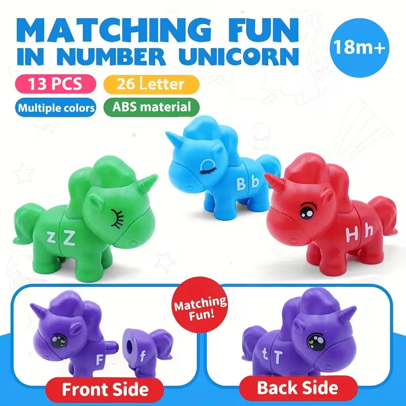 13-Piece Matching Letters Fine Motor Toy Double-sided ABC Alphabet