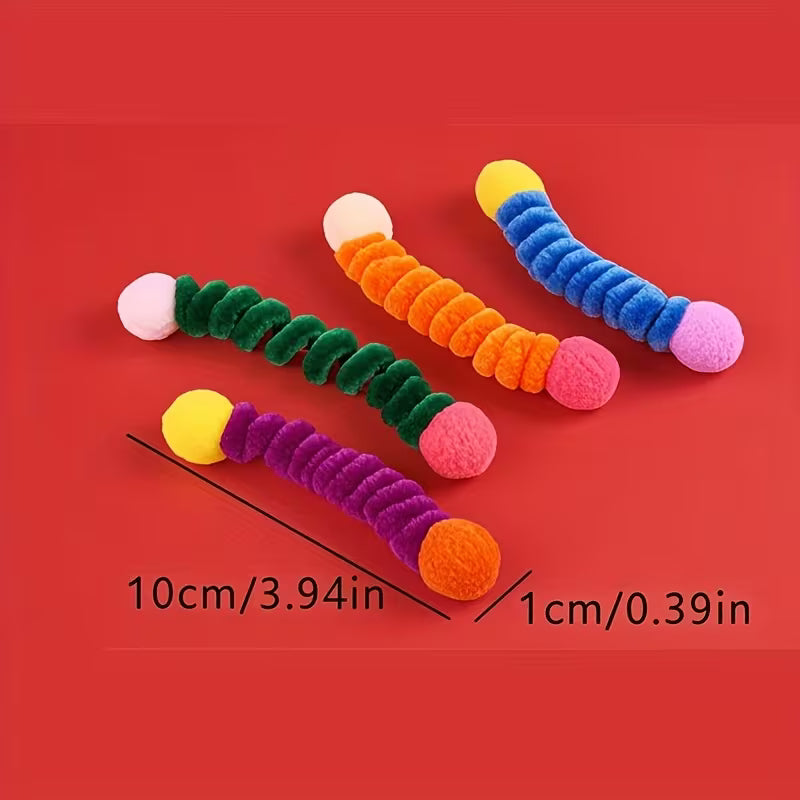 Bite-Resistant Cat Repair Toys - Indoor Elastic Interactive Toys, Battery-Free Set, Polyester, Random Color