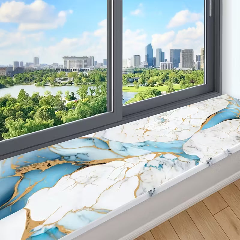 Imitation Marble-pattern Kitchen Oil-proof PVC Self-adhesive Sticker, Waterproof