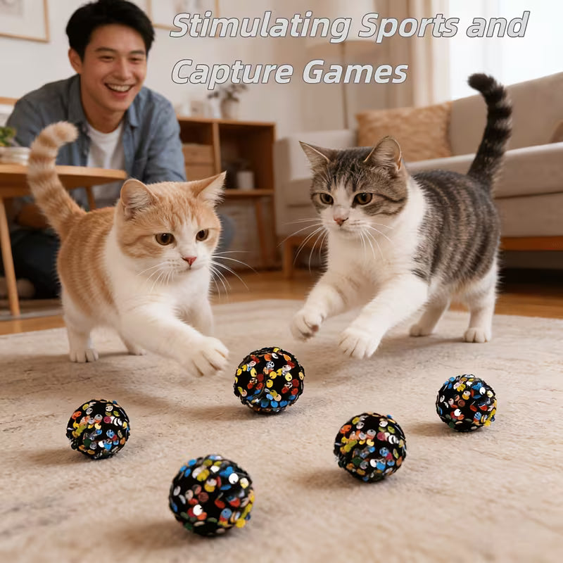 3pcs Macaron Colored Spherical Cat Toy, Scratch-Resistant Cat Set