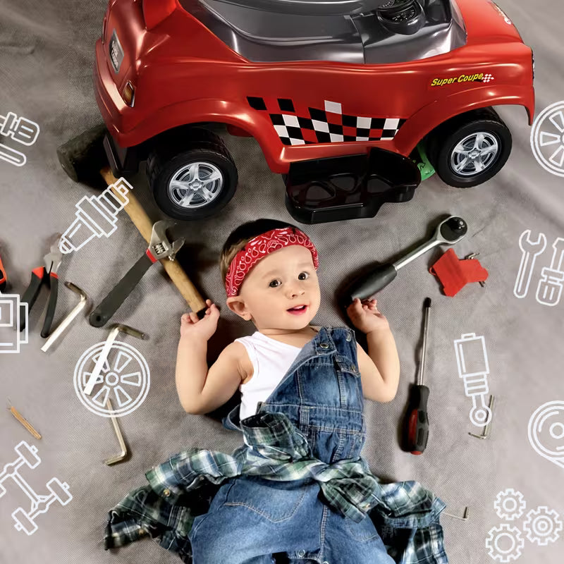 3-In-1 Toddler Ride on Push Car with Music Steering Wheel & Safety