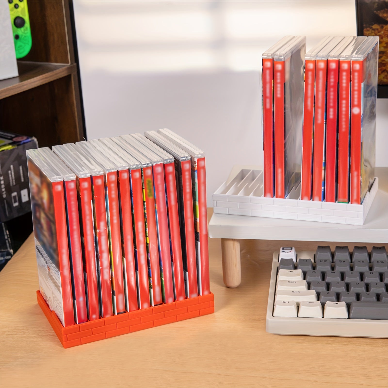IINE for Switch 2 Game Card Holder in Bright Red/Traditional, White