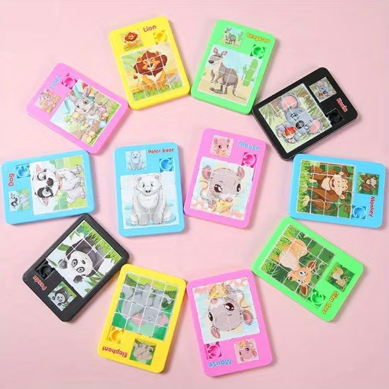 12-Piece Cute Animals Cartoon Jigsaw Puzzle Toys Birthday Party Gifts