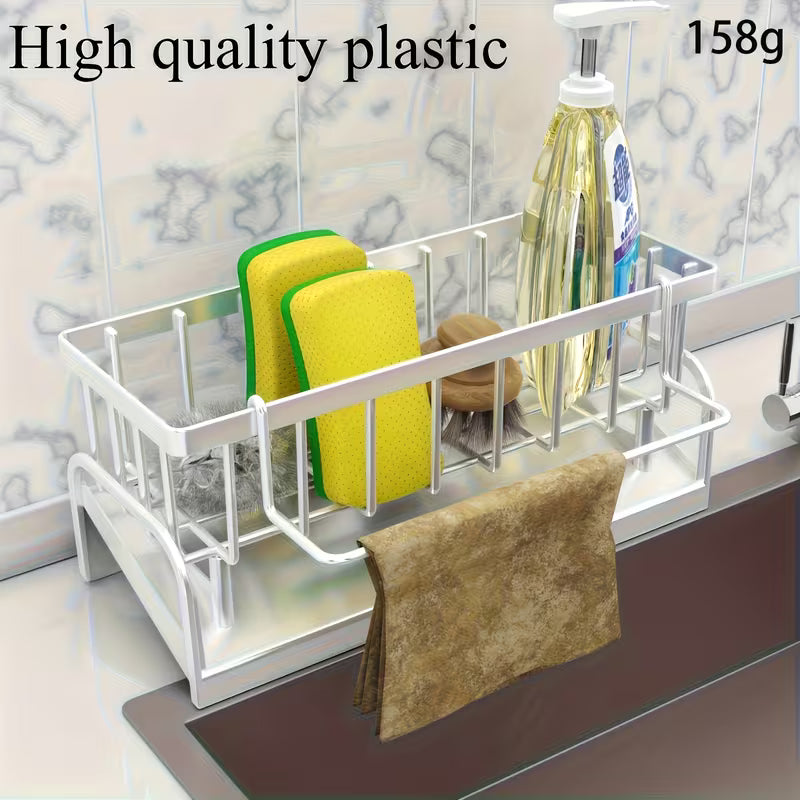 1Set Multifunctional PP Material Dish Cloth And Sponge Holder - Space-Saving, Durable