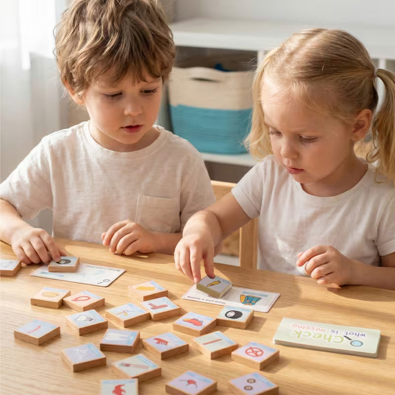 Wooden Find What's Missing Matching Game