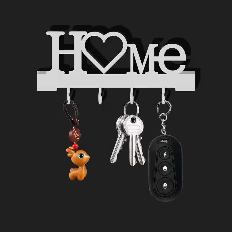 1pc Home Love Shape Key Hook Wall-Mounted Entrance Organizer with Hook, No Drilling Required